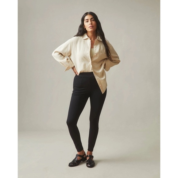 American Giant (Set of 2) NO BS High Rise Ponte Slim Pant in Super Black 16 Reg - Picture 2 of 10